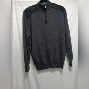Bugatchi Men's  Merino Wool 1/4 zip pullover Sweater.  Size L